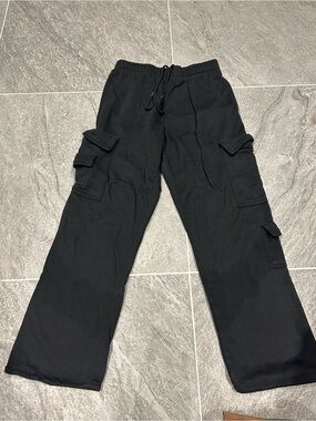 refuge Black Cargo Drawstring Utility Pants